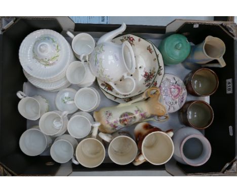 A mixed collection of items to include dinnerware, Royal Doulton straining plates, Radford pipe trinket boxes, Studio pottery