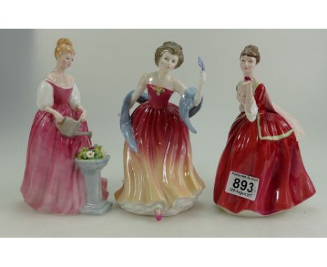 Royal Doulton lady figures Flower of Love HN3970, Amy's Sister HN3445 and Alexandra HN3292. (3)