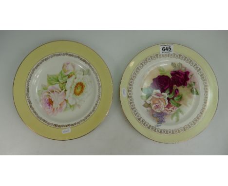 Clarice Cliff decorative wall plates with Newport Potteries back stamp (2)