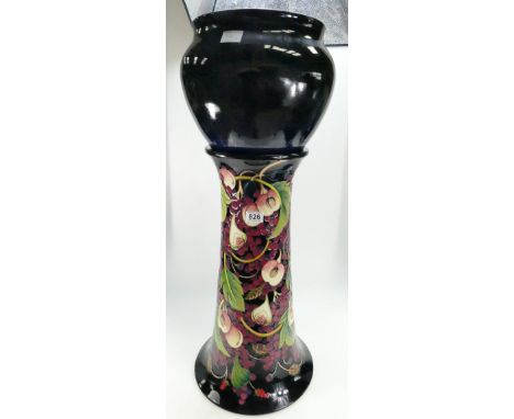 Moorcroft Prestige Queens Choice Jardiniere height 60cm and Black Planter designer Emma Bossons FRSA height 28cm (2) (both re