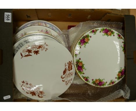 A collection of Royal Worcester and Royal Albert large round cutting dishes in various designs  (10)