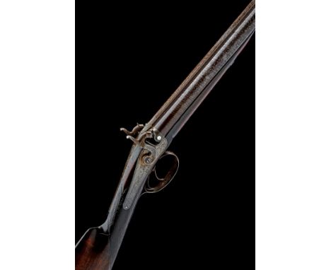 CHARLES LANCASTER, LONDON A 16-BORE PERCUSSION DOUBLE-BARRELLED SPORTING GUN, serial no. 281, in a later case, circa 1830, wi