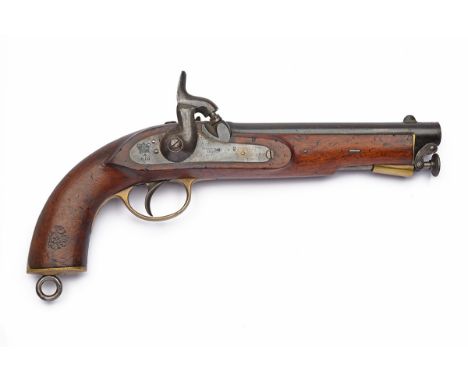 A .650 PERCUSSION 1855-STYLE CAVALRY PISTOL FOR THE EAST INDIA GOVERNMENT SIGNED BIRMINGHAM, serial no. 133, dated for 1869, 