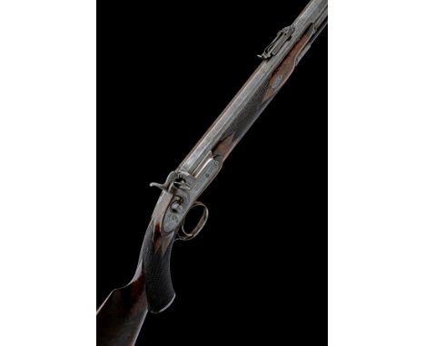 A .451 PERCUSSION SPORTING MATCH RIFLE SIGNED THOMAS TURNER, BIRMINGHAM, serial no. 2251, circa 1865, a later registration nu