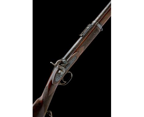 A .451 PERCUSSION WHITWORTH MILITARY MATCH RIFLE FOR PRESENTATION, serial no. B42, circa 1861, with 33in. Whitworth patent ri