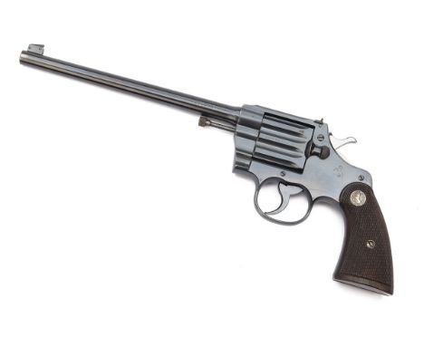 A RARE .22 (L/R) COLT CAMP PERRY TARGET PISTOL, serial no. 665, for 1927, with blued tapering round 10in. barrel, block fore-