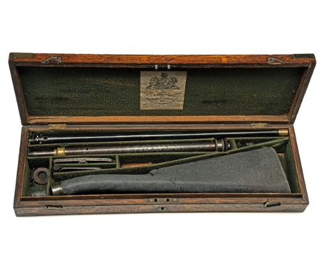 A RARE CASED 120-BORE TAP-LOADING STOCKED AIR CANE RETAILED BY J. BEATTIE, LONDON, no visible serial number, circa 1860, with