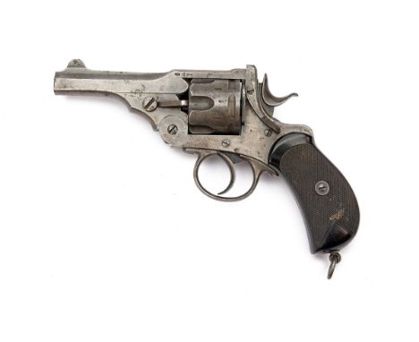 A .450/.455 WEBLEY MKI SERVICE REVOLVER, serial no. 12437, circa 1895, with 4in. barrel, integral blade fore-sight, coin rele