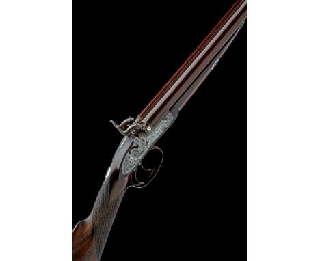 WESTLEY RICHARDS, LONDON A CASED 16-BORE PERCUSSION DOUBLE-BARRELLED SPORTING GUN, serial no. 2940, circa 1855, with rebrowne