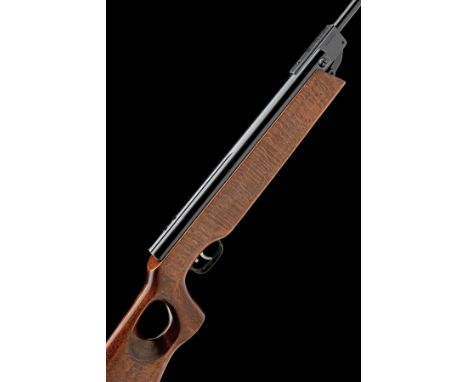 A RARE .177 WEIHRAUCH HW35 'THUMBHOLE' or 'LOCHSCHAFT' AIR RIFLE, serial no. 629257, for 1976, with blued 18 3/4in. barrel, m