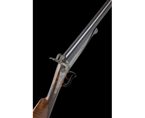 A GOOD 16-BORE PINFIRE SPORTING GUN BY SAUERBREY OF BASEL, no visible number, circa 1860, with 29 3/8in. blued barrels signed