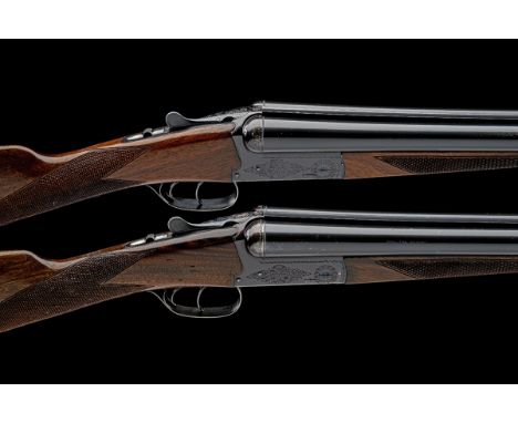 MIROKU FIREARMS MFG. CO. A COMPOSED PAIR OF 12-BORE BOXLOCK EJECTORS, serial no. 454077 / 454202, for 1979 and 1980, 28in. ni