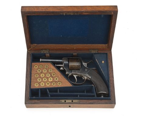 A CASED .442 WEBLEY RIC REVOLVER RETAILED BY C. COWLES, SIDNEY, serial no. 9801, circa 1875, with blued round 3 1/2in. barrel