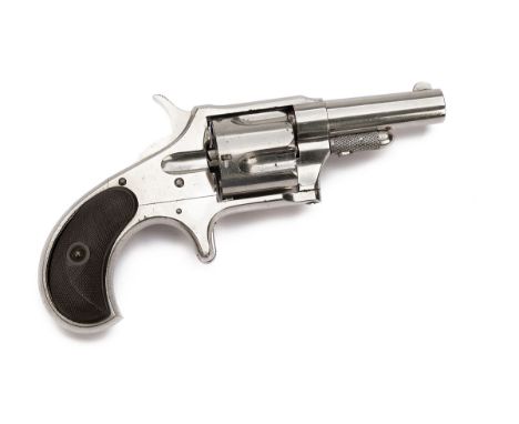 A .38 (RIMFIRE) REMINGTON NEW MODEL No.4 POCKET REVOLVER, serial no. 21084, circa 1886, with nickel-plated tapering 2 1/2in. 