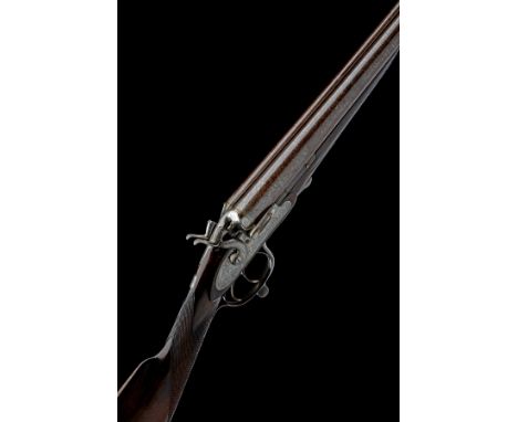 G. JEFFRIES A SCARCE 12-BORE JEFFRIES 1862 (SECOND PATENT) SIDE-OPENING UNDERLEVER BAR-IN-WOOD HAMMERGUN, serial no. 304, cir