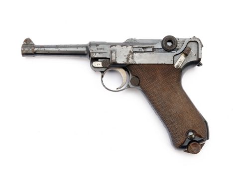 A 9mm (PARA) DWM LUGER P08 SEMI-AUTOMATIC SERVICE PISTOL, serial no. 1026, dated for 1915, with blued 4in. barrel, blued rece