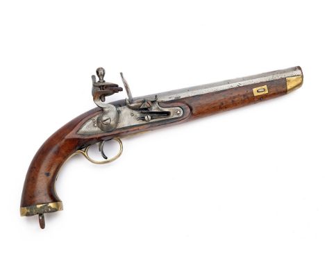 AN INTERESTING .700 FLINTLOCK BELGIAN SEA-SERVICE PISTOL MARKED TO THE SHIP 'PRINZ FREDERIK, ANTWERPEN', rack no. 16, circa 1