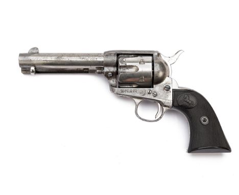 A .41 (COLT) NICKEL-PLATED COLT ARMY SINGLE-ACTION REVOLVER, serial no. 178215, for 1898, with 4 3/4in. barrel signed on two 