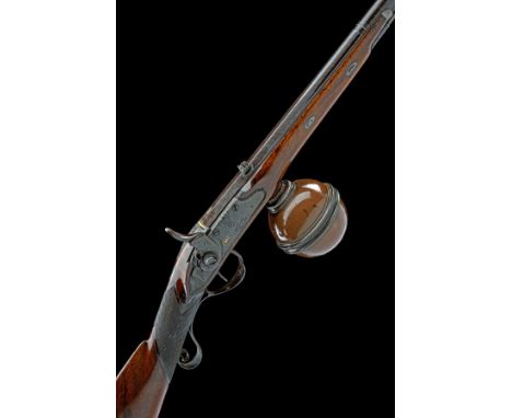 AN 80-BORE BALL-RESERVOIR AIR RIFLE SIGNED WALLIS, HULL, no visible serial number, circa 1810, with octagonal to sixteen-side