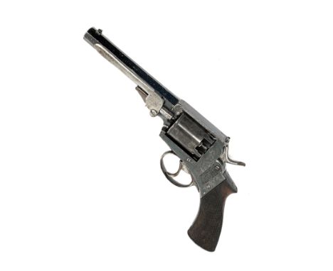 A SCARCE 54-BORE PERCUSSION 'REEVES'S PATENT' DOUBLE-ACTION REVOLVER, serial no. 1029, circa 1859, with 6in. octagonal barrel