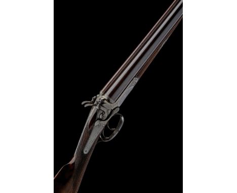ALEXR. HENRY A SCARCE 12-BORE 1865 PATENT SIDELEVER HAMMERGUN, serial no. 1511, for 1866, 30in. black powder only bold damasc