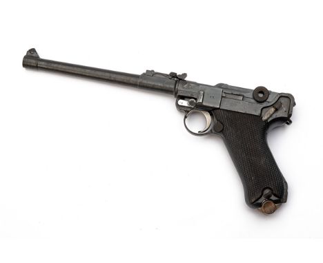 A 9mm (PARA) DWM LUGER P08 LANGE ARTILLERY SEMI-AUTOMATIC PISTOL, serial no. 9663, dated for 1917, with 8in. barrel, dove-tai