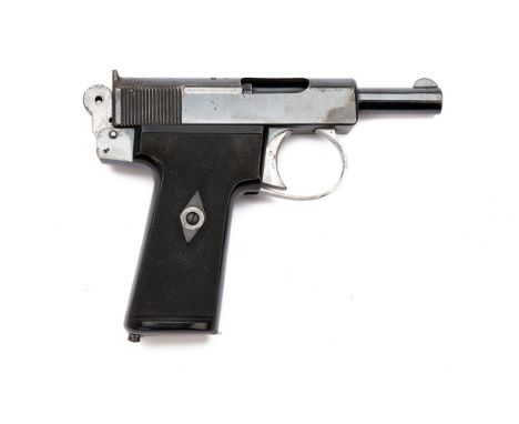 A GOOD .32 (ACP) WEBLEY & SCOTT 1911 METROPOLITAN POLICE SEMI-AUTOMATIC PISTOL, serial no. 68861, for 1911, with blued expose