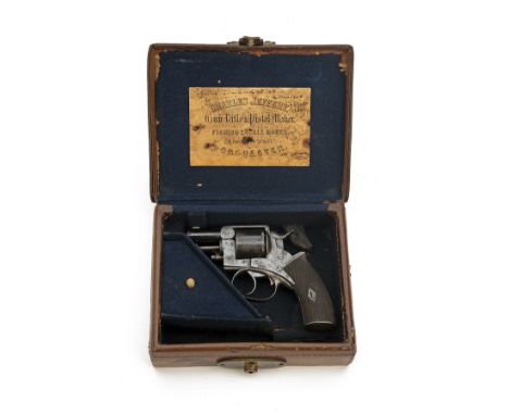 A CASED .320 (S/R) WEBLEY PATENT BULL DOG TYPE REVOLVER RETAILED BY WEEKES & SON, DUBLIN, serial no. 2930, circa 1885, with 1