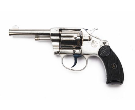 A GOOD .32 (SHORT COLT) NICKEL-PLATED COLT NEW POCKET REVOLVER, serial no. 9990, for 1897, with round 3 1/2in. barrel signed 