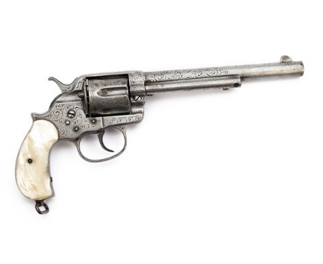 A SCARCE ENGRAVED .38 (COLT) COLT 1878 FRONTIER DOUBLE-ACTION REVOLVER, serial no. 15849, for 1885, the engraving appearing f