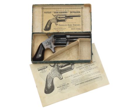 A RARE BOXED .32 (RIMFIRE) SLOCUM'S PATENT FIVE-SHOT REVOLVER WITH SLIDING CHAMBERS, SIGNED B.A. Co., serial no. 2482, circa 