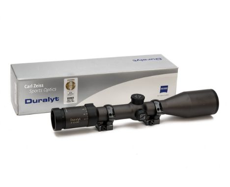 ZEISS A DURALYT 3-12x50 TELESCOPIC SIGHT, serial no. 03579435, with No.6 reticle, mounted with rings on detachable mounts (no