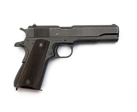 A .45 (ACP) REMINGTON RAND 1911A1 SEMI-AUTOMATIC SERVICE PISTOL, serial no. 1770645, for 1943, with 5in. barrel, grey phospha