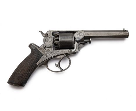 AN 80-BORE PERCUSSION FOURTH MODEL TRANTER'S PATENT REVOLVER, serial no. 17646T, circa 1859, with octagonal 4 1/2in. barrel, 