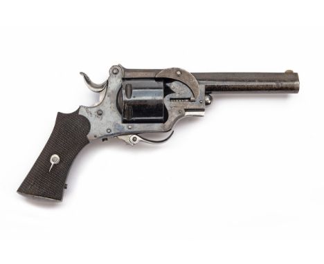 A SCARCE .320 (S/R) HILLS PATENT SELF-EXTRACTING POCKET REVOLVER, no visible serial number, circa 1880, with ovoid 3 7/8in. b