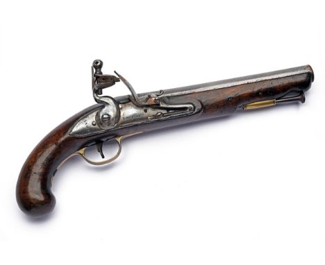 A .750 FLINTLOCK 1796 STYLE HEAVY CAVALRY PISTOL SIGNED LACY &amp; CO., serial no. 91, dated for 1804, with iron 9in. barrel 