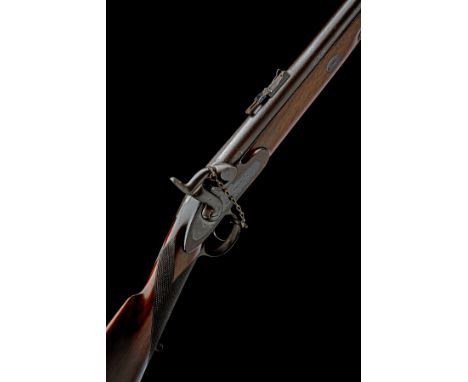 A .577 PERCUSSION SPORTING CARBINE SIGNED G.H. DAW, serial no. 3953, with cavity mould, circa 1855, with round four-grooved r