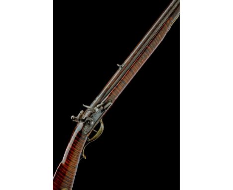 A 40-BORE FLINTLOCK NORTH AMERICAN 'KENTUCKY' RIFLE POSSIBLY SIGNED ROGERS, no visible serial number, dated for 1806, with oc