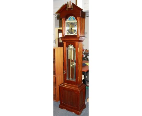 A 20th Century mahogany longcase clock, H. 198cm.