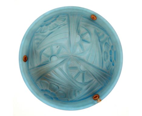 A 1920's French signed glass ceiling light, Dia. 35cm.