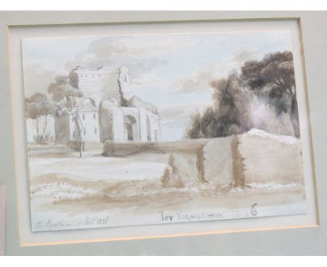 Formerly attributed to Baroness Frances Bunsen - pencil and wash sketch entitled Tor Pignatora, bears date 1836, 4.5 x 6.5in.