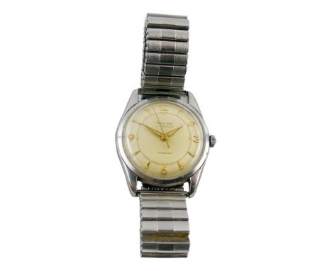 Baume - a gentleman's stainless steel manual wind wristwatch, circa 1960, the case numbered 537, the off white dial with 12, 