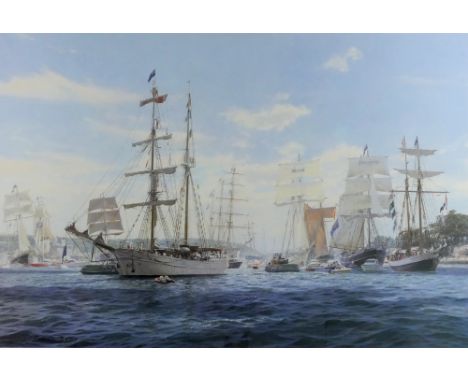 J. Steven Dews, (b. 1949), "Australia Day - Sydney - 1988", artists proof, signed in pencil lower right, 76 x 50 cm, wood fra