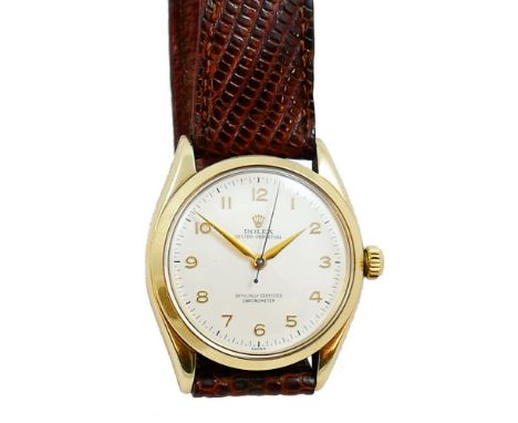 Rolex Oyster Perpetual - a gentleman's 9ct gold chronograph automatic wristwatch, ref 6564 and 6567, serial number 449969, mo