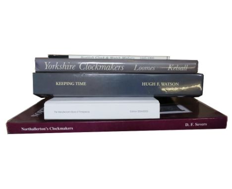 Loomes Brian : Yorkshire Clockmakers 1985, Second edition, signed by the author ; three other reference books on watch and cl