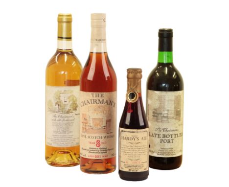 ELDRIDGE, POPE & CO, DORCHESTER: FOUR INTERESTING BOTTLEScomprising The Chairman's Eight Year old blended Scotch Whisky, 70cl