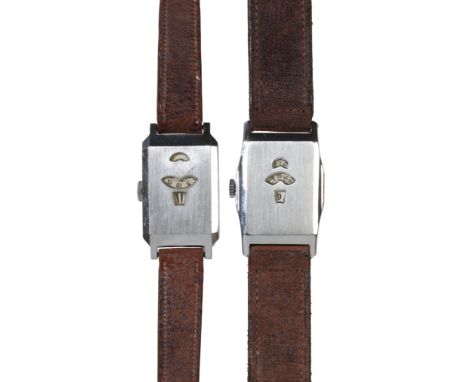 A GENTLEMAN'S SILVER-PLATED DIGITAL WRISTWATCHwith manual wind movement, the case with apertures for hours, minutes and secon
