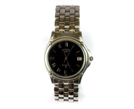 A boxed Rotary gentleman's stainless steel wrist watch.