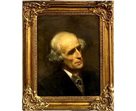 A 19th century gilt framed portrait oil on canvas of a gentleman, 56 x 66cm.