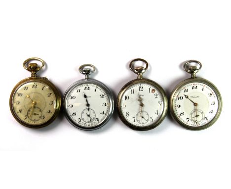 Four vintage pocket watches.